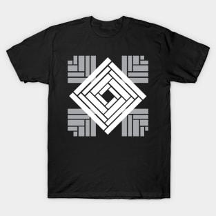 Lines abstract black and white pattern T-Shirt